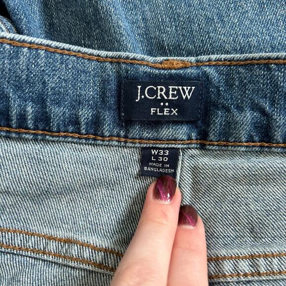 J. Crew Flex Classic Straight Leg Jeans Mdium Wash Blue Denim Mens Size W33 L 30 - Picture 7 of 8